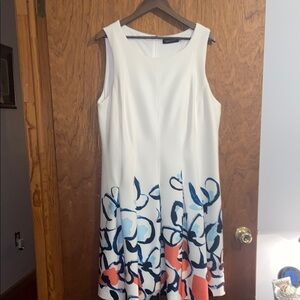 Ivanka Trump White Floral Midi Dress